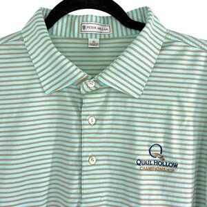 Peter Millar Men's XL Striped Polo Quail Hollow Championship Golf Shirt Cotton